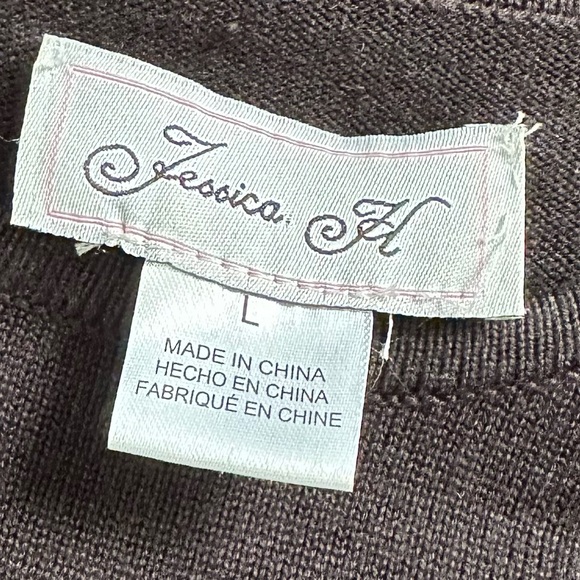 Jessica H Women's Black White Knit Sweater Dress Large - Picture 3 of 3